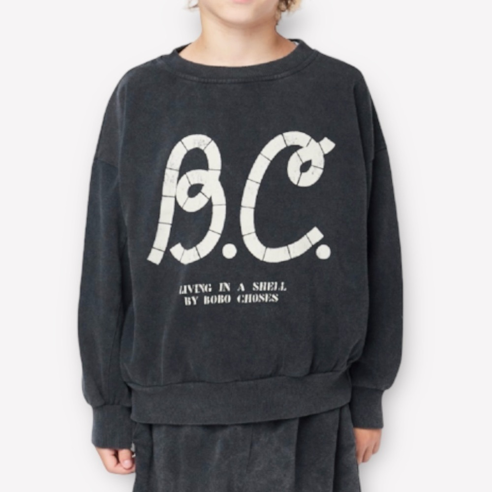 Bobo Choses Sail Rope Print Sweatshirt Unisex Dark Gray NWT